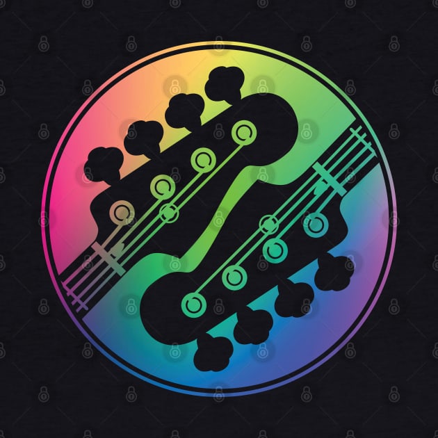 Bass Guitar Headstock Circle Colorful Gradient Theme by nightsworthy